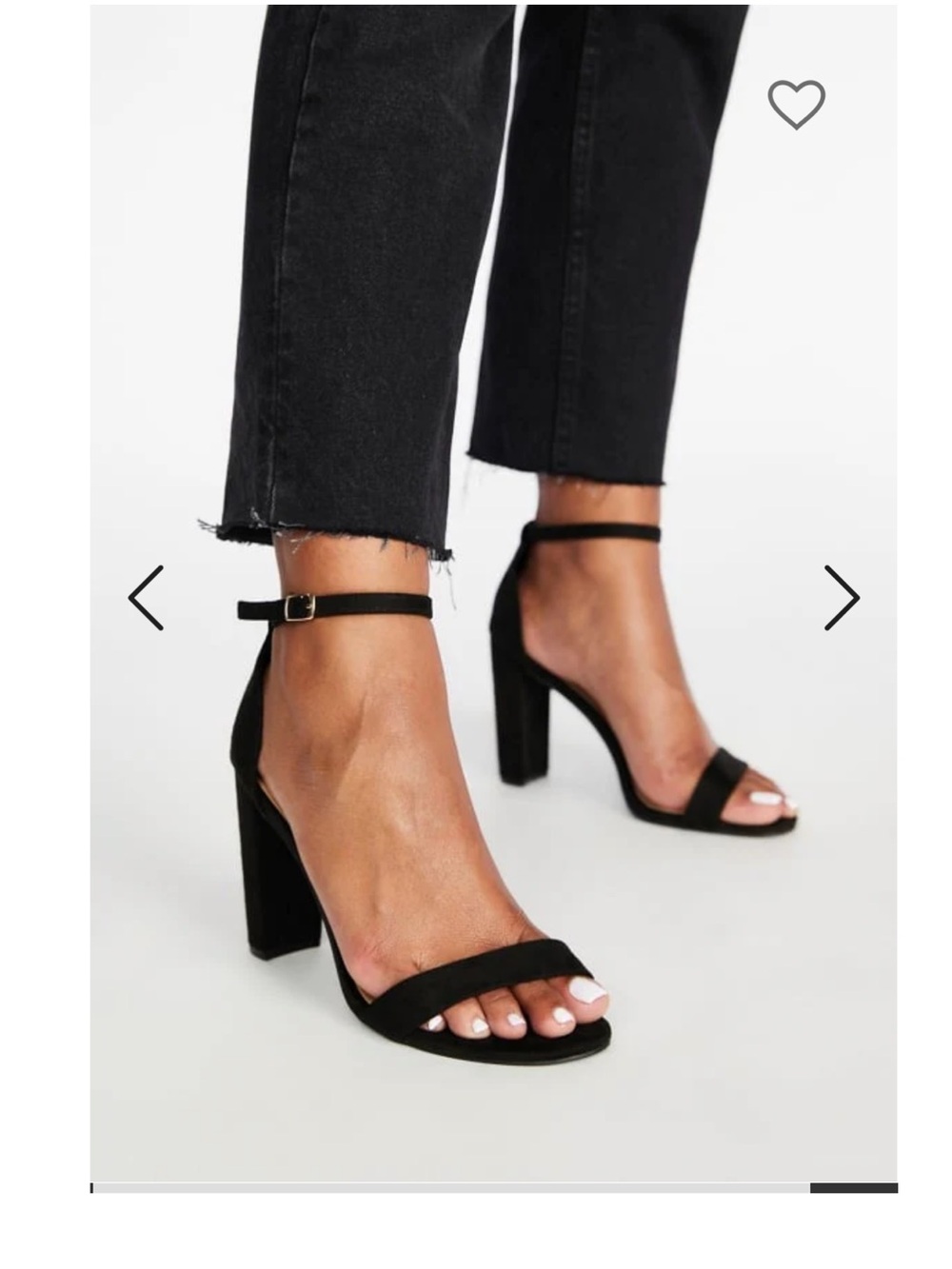 JustFab Black Ankle-Strap Block Heels